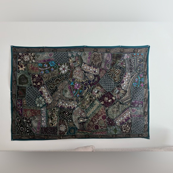 Boho Patchwork Tapestry Wall Hanging - Picture 3 of 5